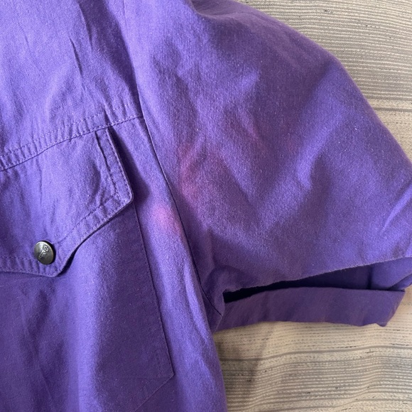 Vintage 1980s Purple Utility Jumpsuit ⚡ Snap Front / Elastic Waist - Picture 11 of 12